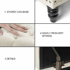 Deals 😀 Adeco Button Tufted Trapezoid Storage Ottoman Bench Grey 🛒 -Adeco Shop Adeco Button Tufted Trapezoid Storage Ottoman Bench 8