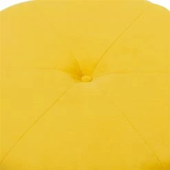 Hot Sale 🤩 Adeco Carrington Juttersbo Round Tufted Fabric Ottoman Yellow 😉 -Adeco Shop Adeco Carrington Juttersbo Round Tufted Fabric Ottoman 4