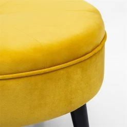 Hot Sale 🤩 Adeco Carrington Juttersbo Round Tufted Fabric Ottoman Yellow 😉 -Adeco Shop Adeco Carrington Juttersbo Round Tufted Fabric Ottoman 6
