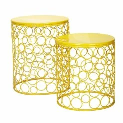 Best reviews of 🤩 Adeco Circle Pattern Bright Yellow Round Iron Nesting Stools(Set Of 2) Orange ✨ -Adeco Shop Adeco Circle Pattern Bright Yellow Round Iron Nesting Stools28Set of 229 12