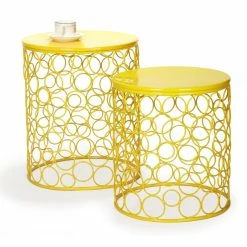 Best reviews of 🤩 Adeco Circle Pattern Bright Yellow Round Iron Nesting Stools(Set Of 2) Orange ✨ -Adeco Shop Adeco Circle Pattern Bright Yellow Round Iron Nesting Stools28Set of 229 14