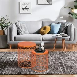 Best reviews of 🤩 Adeco Circle Pattern Bright Yellow Round Iron Nesting Stools(Set Of 2) Orange ✨ -Adeco Shop Adeco Circle Pattern Bright Yellow Round Iron Nesting Stools28Set of 229 6