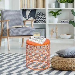 Best reviews of 🤩 Adeco Circle Pattern Bright Yellow Round Iron Nesting Stools(Set Of 2) Orange ✨ -Adeco Shop Adeco Circle Pattern Bright Yellow Round Iron Nesting Stools28Set of 229 7