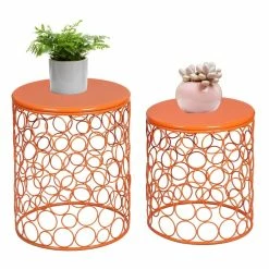 Best reviews of 🤩 Adeco Circle Pattern Bright Yellow Round Iron Nesting Stools(Set Of 2) Orange ✨ -Adeco Shop Adeco Circle Pattern Bright Yellow Round Iron Nesting Stools28Set of 229 9