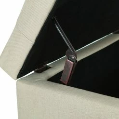 Best Pirce 🔔 Adeco Classy Rectangle Storage Bench Natural Fabric Footstool Ottoman 🤩 -Adeco Shop Adeco Classy Rectangle Storage Bench Natural Fabric Footstool Ottoman 7