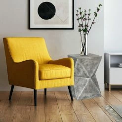 Wholesale ✔️ Adeco Concrete Accent End Table Modern Hourglass In-Outdoor Side Table 👏 -Adeco Shop Adeco Concrete Accent End Table Modern Hourglass In Outdoor Side Table 3