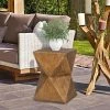 Wholesale 😉 Adeco Concrete Accent End Table Modern Hourglass Outdoor Side Table 🎁 -Adeco Shop Adeco Concrete Accent End Table Modern Hourglass Outdoor Side Table