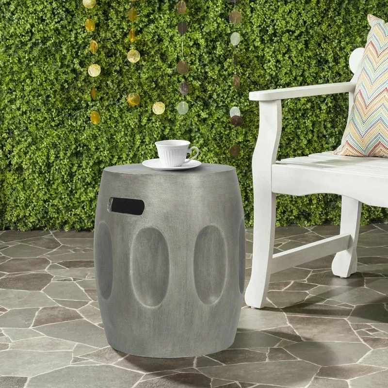 Brand new โ Adeco Concrete End Table With Handles Round Drum-Shaped Side Table ๐ฅ 4 Brand new โ Adeco Concrete End Table With Handles Round Drum-Shaped Side Table ๐ฅ - Image 2