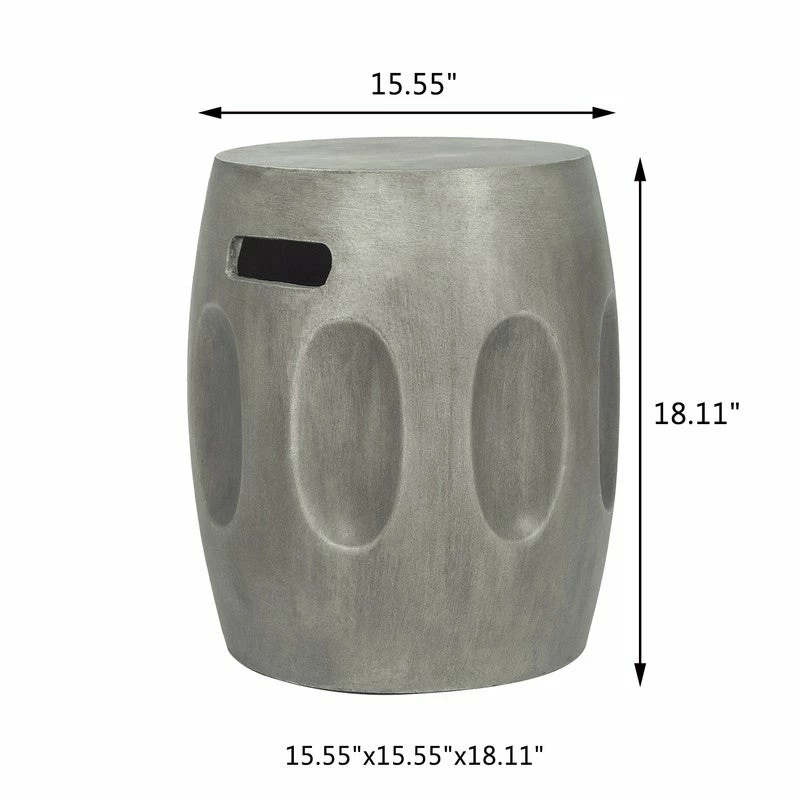 Brand new โ Adeco Concrete End Table With Handles Round Drum-Shaped Side Table ๐ฅ 7 Brand new โ Adeco Concrete End Table With Handles Round Drum-Shaped Side Table ๐ฅ - Image 5