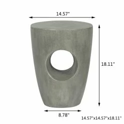 Cheap 🔥 Adeco Concrete Accent End Table Modern Round Outdoor Side Table ⭐ -Adeco Shop Adeco Concrete Accent End Table2C Modern Round Plant Outdoor Side Table 6