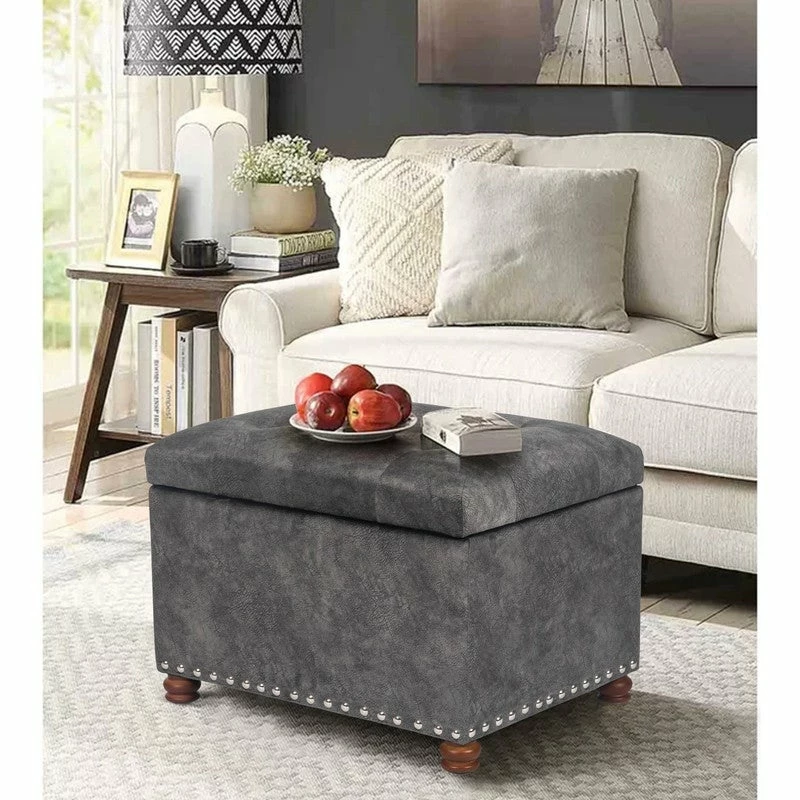 Budget ๐ Adeco Contemporary Bench Lift-top Storage Ottoman Brown ๐ 4 Budget ๐ Adeco Contemporary Bench Lift-top Storage Ottoman Brown ๐ - Image 2