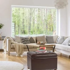 Budget ๐ Adeco Contemporary Bench Lift-top Storage Ottoman Brown ๐ 27 Budget ๐ Adeco Contemporary Bench Lift-top Storage Ottoman Brown ๐ -Adeco Shop Adeco Contemporary Bench Lift top Storage Ottoman 10