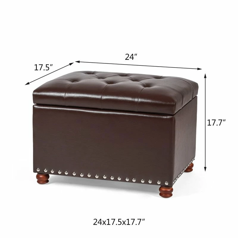 Budget ๐ Adeco Contemporary Bench Lift-top Storage Ottoman Brown ๐ 15 Budget ๐ Adeco Contemporary Bench Lift-top Storage Ottoman Brown ๐ - Image 13