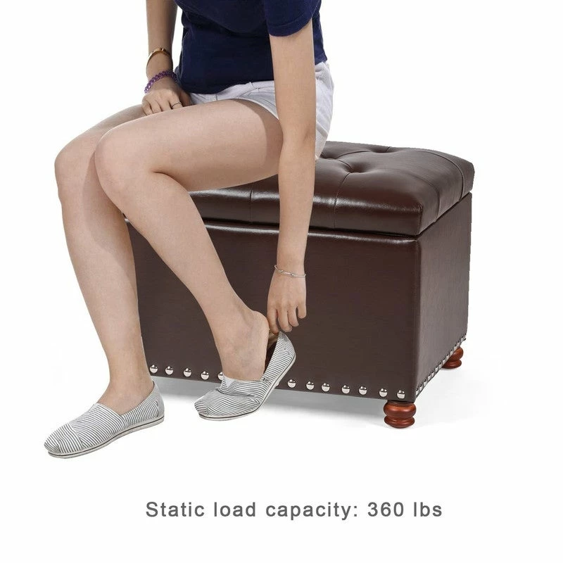 Budget ๐ Adeco Contemporary Bench Lift-top Storage Ottoman Brown ๐ 16 Budget ๐ Adeco Contemporary Bench Lift-top Storage Ottoman Brown ๐ - Image 14