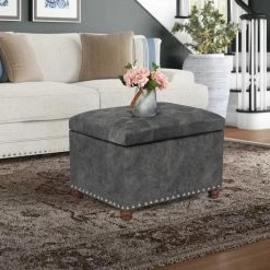 Budget ๐ Adeco Contemporary Bench Lift-top Storage Ottoman Brown ๐ 19 Budget ๐ Adeco Contemporary Bench Lift-top Storage Ottoman Brown ๐ -Adeco Shop Adeco Contemporary Bench Lift top Storage Ottoman 2