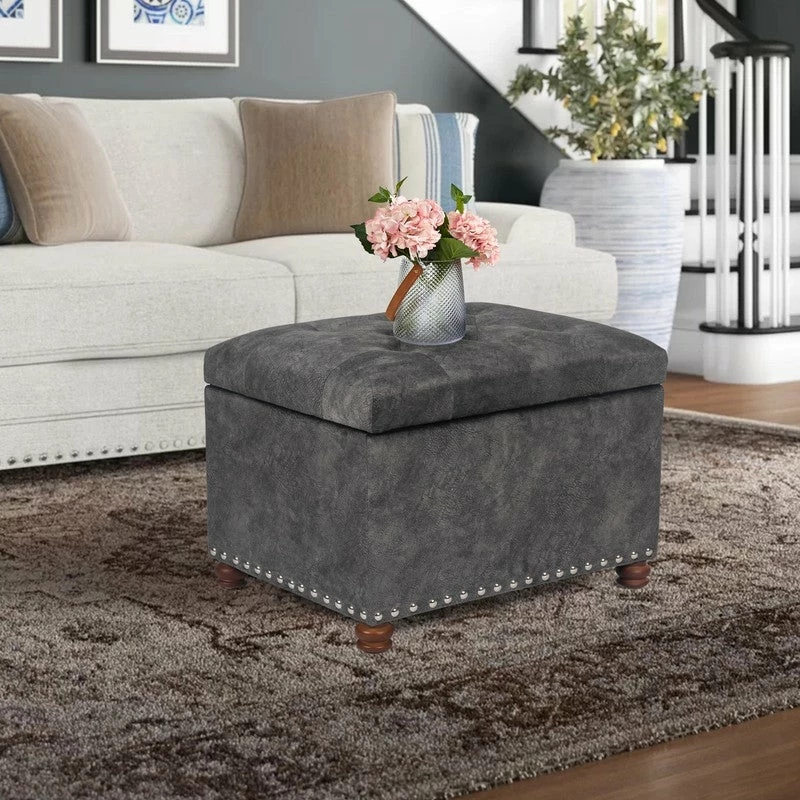Budget ๐ Adeco Contemporary Bench Lift-top Storage Ottoman Brown ๐ 5 Budget ๐ Adeco Contemporary Bench Lift-top Storage Ottoman Brown ๐ - Image 3