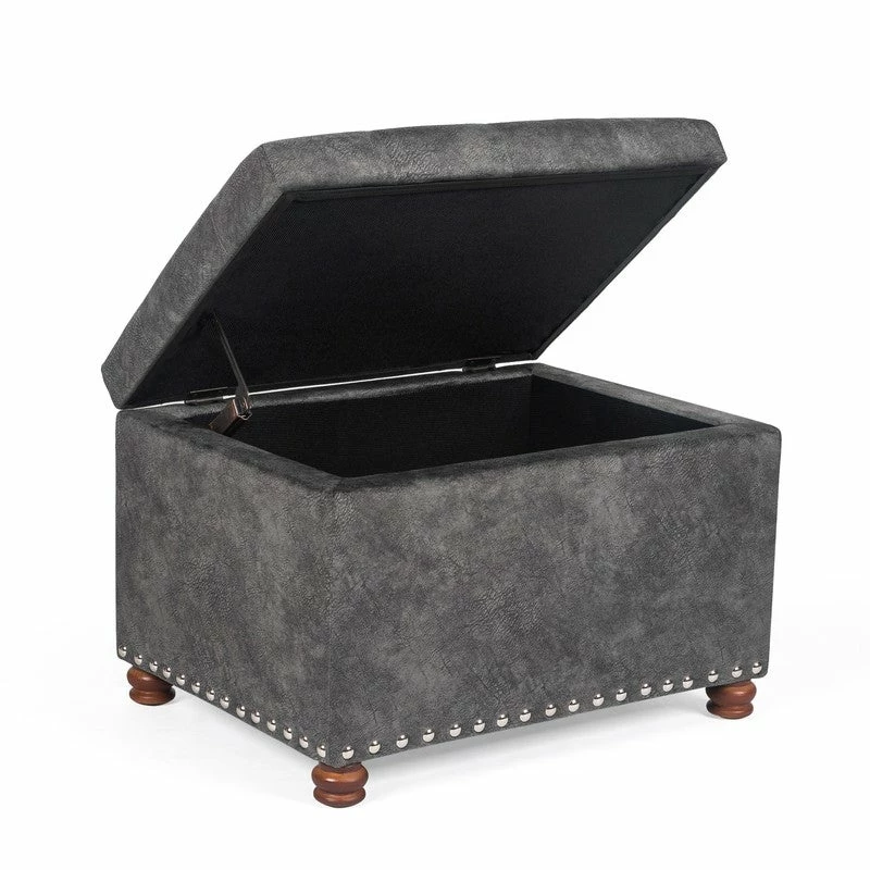 Budget ๐ Adeco Contemporary Bench Lift-top Storage Ottoman Brown ๐ 6 Budget ๐ Adeco Contemporary Bench Lift-top Storage Ottoman Brown ๐ - Image 4