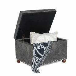 Budget ๐ Adeco Contemporary Bench Lift-top Storage Ottoman Brown ๐ 21 Budget ๐ Adeco Contemporary Bench Lift-top Storage Ottoman Brown ๐ -Adeco Shop Adeco Contemporary Bench Lift top Storage Ottoman 4