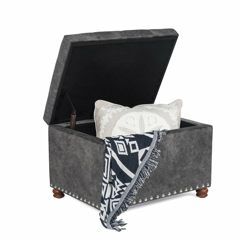 Budget ๐ Adeco Contemporary Bench Lift-top Storage Ottoman Brown ๐ 7 Budget ๐ Adeco Contemporary Bench Lift-top Storage Ottoman Brown ๐ - Image 5