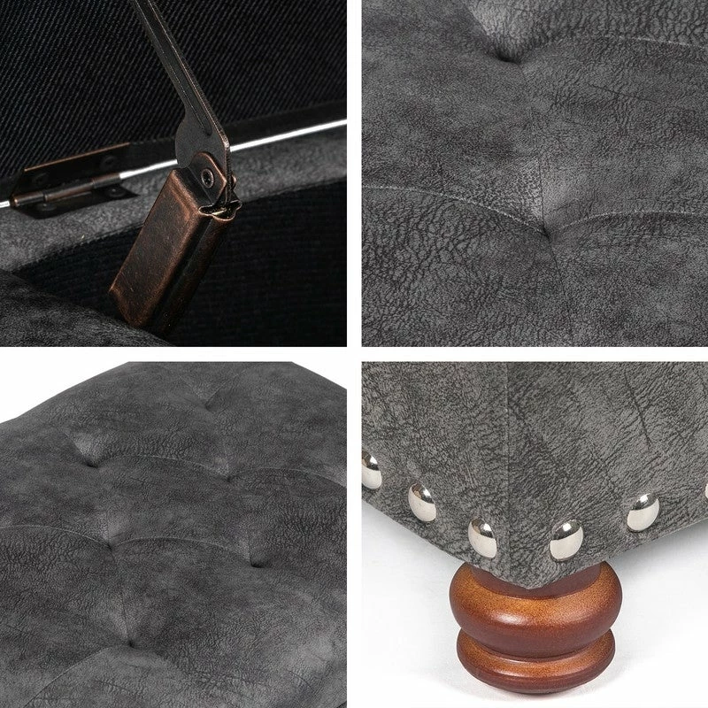 Budget ๐ Adeco Contemporary Bench Lift-top Storage Ottoman Brown ๐ 10 Budget ๐ Adeco Contemporary Bench Lift-top Storage Ottoman Brown ๐ - Image 8