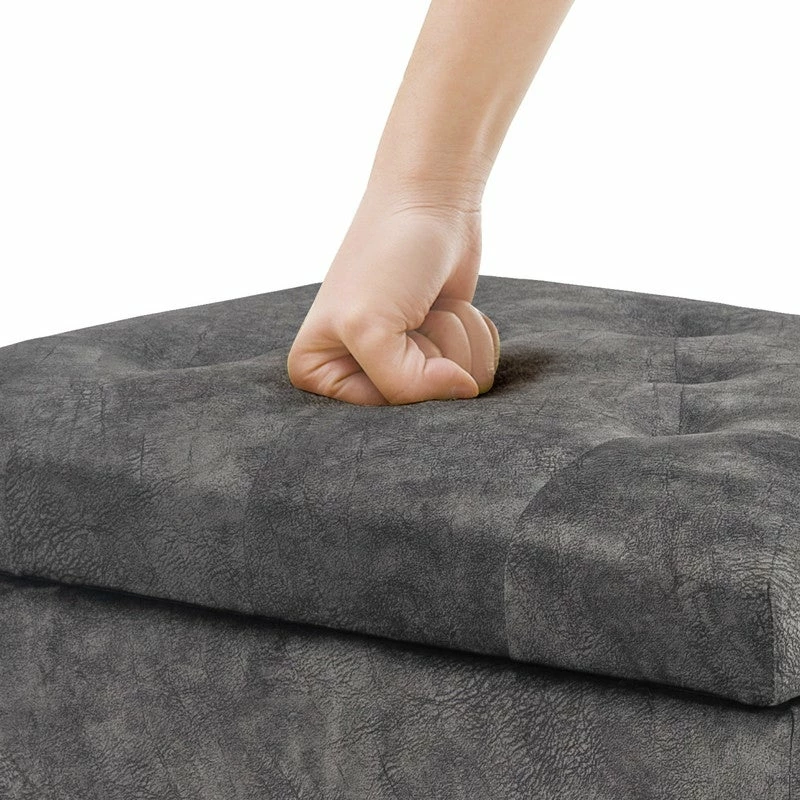 Budget ๐ Adeco Contemporary Bench Lift-top Storage Ottoman Brown ๐ 11 Budget ๐ Adeco Contemporary Bench Lift-top Storage Ottoman Brown ๐ - Image 9