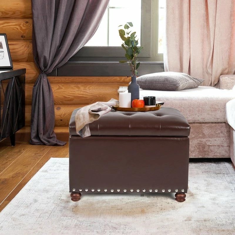 Budget ๐ Adeco Contemporary Bench Lift-top Storage Ottoman Brown ๐ 12 Budget ๐ Adeco Contemporary Bench Lift-top Storage Ottoman Brown ๐ - Image 10