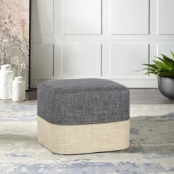 Top 10 ❤️ Adeco Cube Square Linen Fabric Footstool Ottoman Modern Small Footrest 🧨