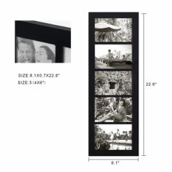 Deals ❤️ Adeco Decorative Black Wood Wall Hanging Picture Frame With 5 Divided 4x6-inch Openings ⭐ -Adeco Shop Adeco Decorative Black Wood Wall Hanging Picture Frame with 5 Divided 4x6 inch Openings 6