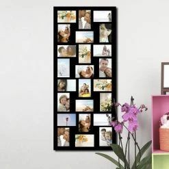 Promo 🔥 Adeco Decorative Black Wood Wall Hanging Picture Photo Frame With 24 4x6-inch Openings 😍 -Adeco Shop Adeco Decorative Black Wood Wall Hanging Picture Photo Frame with 24 4x6 inch Openings 2