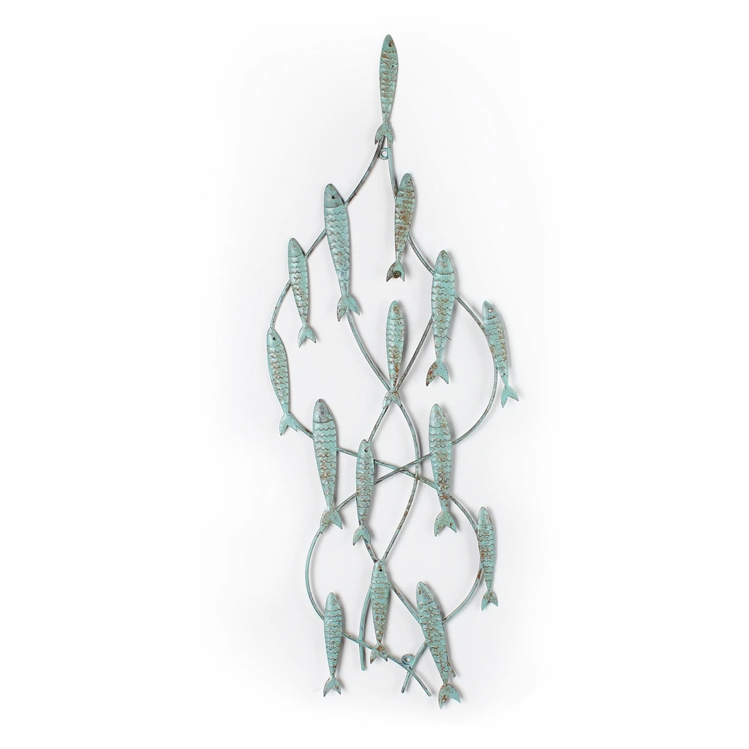 Buy ✨ Adeco Decorative Distressed Blue Iron School Of Fish Wall Decor ⭐ 6 Buy ✨ Adeco Decorative Distressed Blue Iron School Of Fish Wall Decor ⭐ - Image 4
