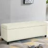 Wholesale 😍 Adeco Deluxe Beige Linen Storage Ottoman Bench With Nailhead Trim 🛒