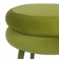 Budget 🎉 Adeco Double Layer Flannel Round Footrest Stool Ottoman Modern Vanity 💯 -Adeco Shop Adeco Double Layer Flannel Round Footrest Stool Ottoman Modern Vanity 5