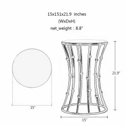 Hot Sale 😀 Adeco Drum Black Metal Coffee Table Round End Table With Glass Top - 15"x 15"x 21.5" 🎁 17 Hot Sale 😀 Adeco Drum Black Metal Coffee Table Round End Table With Glass Top - 15"x 15"x 21.5" 🎁 -Adeco Shop Adeco Drum Black Metal Coffee Table Round End Table with Glass Top