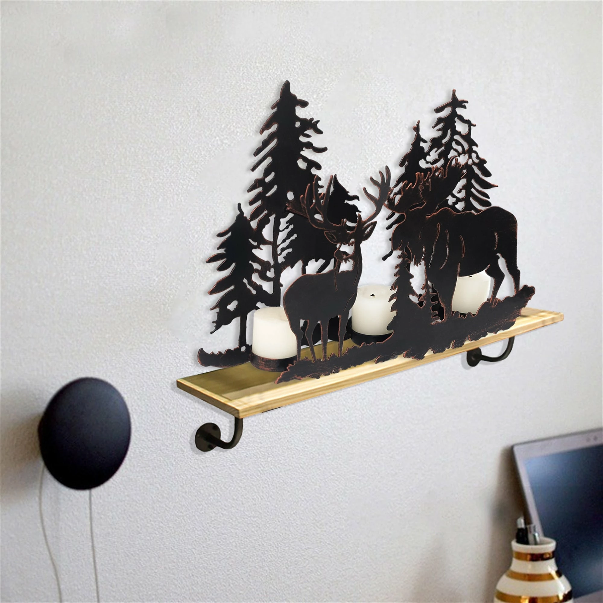 Brand new ❤️ Adeco Elk Candle Holder Metal Sconce - 12.7 "x2.6 "x9.2" 😍 2 Brand new ❤️ Adeco Elk Candle Holder Metal Sconce - 12.7 "x2.6 "x9.2" 😍 - Image 2