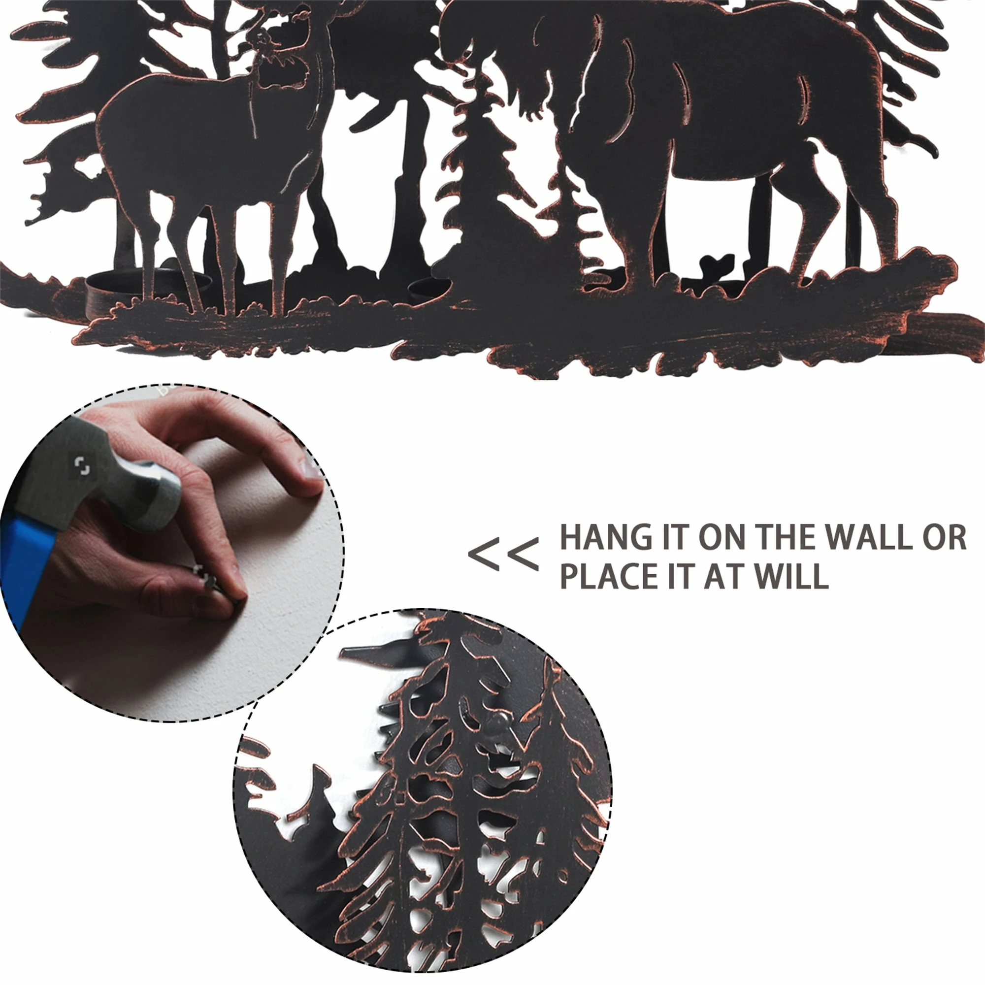 Brand new ❤️ Adeco Elk Candle Holder Metal Sconce - 12.7 "x2.6 "x9.2" 😍 8 Brand new ❤️ Adeco Elk Candle Holder Metal Sconce - 12.7 "x2.6 "x9.2" 😍 - Image 8