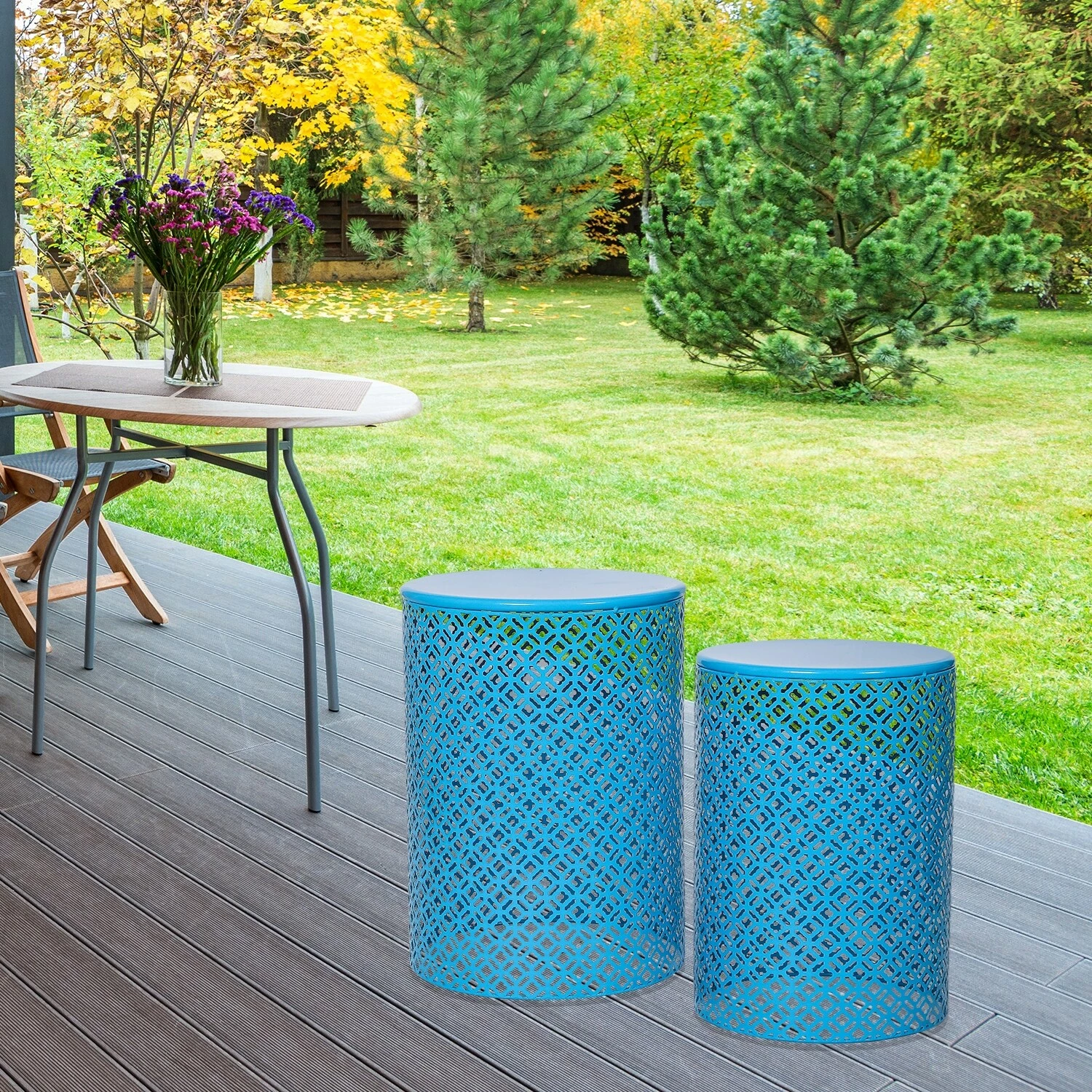 Cheap 😍 Adeco End Tables Set Of 2 Round Coffee Tables Nightstands Stools ✨ 4 Cheap 😍 Adeco End Tables Set Of 2 Round Coffee Tables Nightstands Stools ✨ - Image 2