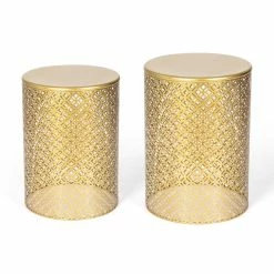 Cheap 🎉 Adeco End Tables Set Of 2 Round Coffee Tables Nightstands Stools - Set Of 2 😉 -Adeco Shop Adeco End Tables Set of 2 Round Coffee Tables Nightstands Stools 3