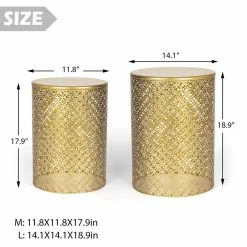 Cheap 🎉 Adeco End Tables Set Of 2 Round Coffee Tables Nightstands Stools - Set Of 2 😉 -Adeco Shop Adeco End Tables Set of 2 Round Coffee Tables Nightstands Stools 5