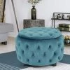 Best reviews of ⭐ Adeco Tufted Blue Round Storage Ottoman 👏