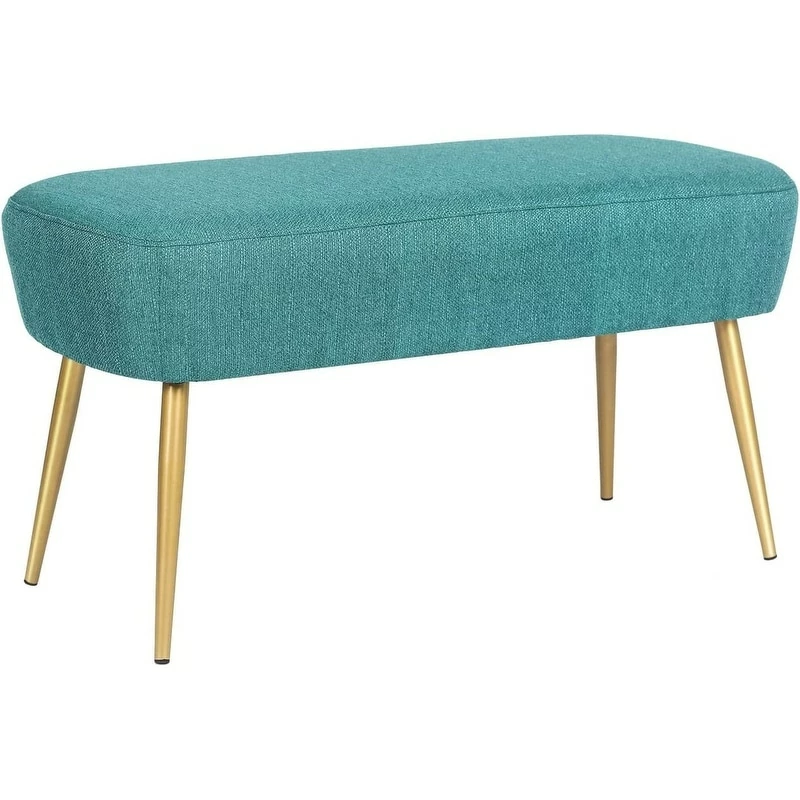Flash Sale ❤️ Adeco Fabric Bedroom Bench End Bed Ottoman Bench With Golden Metal Leg ✔️ 10 Flash Sale ❤️ Adeco Fabric Bedroom Bench End Bed Ottoman Bench With Golden Metal Leg ✔️ - Image 8