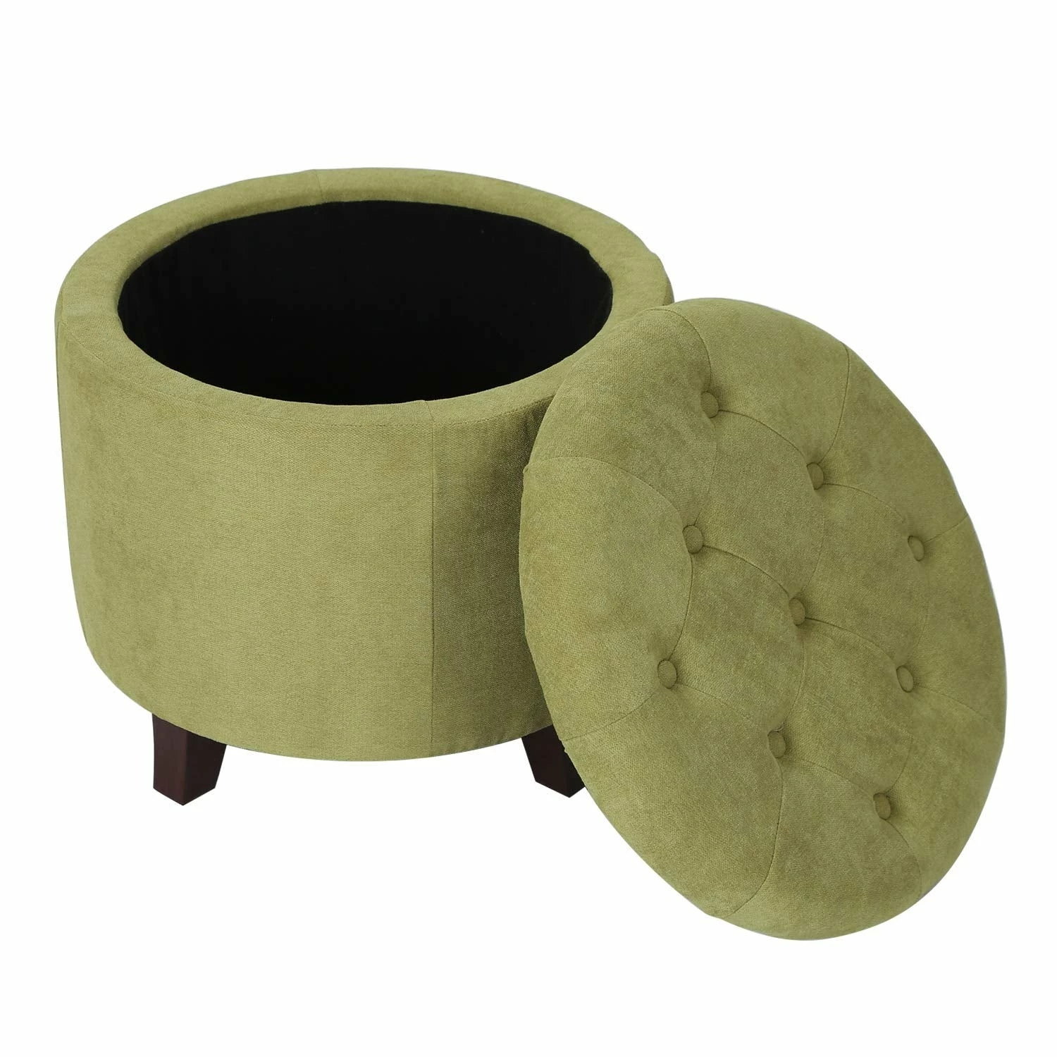 Best deal 🔔 Adeco Round Button-tufted Lift-top Storage Ottoman 🔔 5 Best deal 🔔 Adeco Round Button-tufted Lift-top Storage Ottoman 🔔 - Image 3
