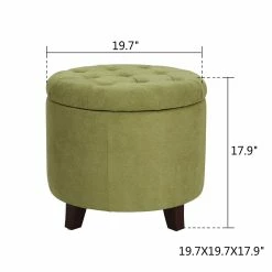 Best deal 🔔 Adeco Round Button-tufted Lift-top Storage Ottoman 🔔 11 Best deal 🔔 Adeco Round Button-tufted Lift-top Storage Ottoman 🔔 -Adeco Shop Adeco Fabric Cushion Round Button Tufted Lift Top Storage Ottoman Footstool2C Height 17 Inches Kiwi 3