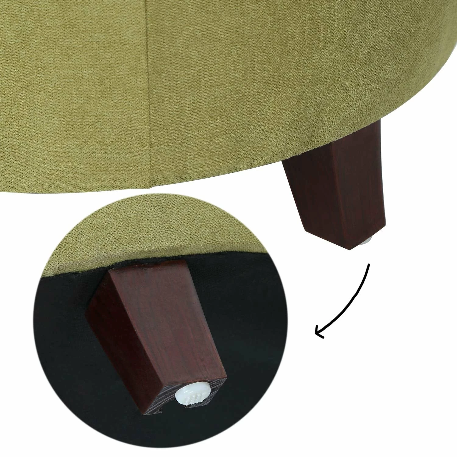 Best deal 🔔 Adeco Round Button-tufted Lift-top Storage Ottoman 🔔 8 Best deal 🔔 Adeco Round Button-tufted Lift-top Storage Ottoman 🔔 - Image 6