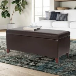 Deals ⭐ Adeco Fabric Design Rectangular Tufted Lift Top Storage Ottoman Bench 👍