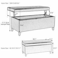 Deals ⭐ Adeco Fabric Design Rectangular Tufted Lift Top Storage Ottoman Bench 👍 15 Deals ⭐ Adeco Fabric Design Rectangular Tufted Lift Top Storage Ottoman Bench 👍 -Adeco Shop Adeco Fabric Design Rectangular Tufted Lift Top Storage Ottoman Bench 4