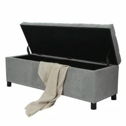 Coupon โ๏ธ Adeco 46" Tufted Lift-top Storage Ottoman Bench ๐งจ 13 Coupon โ๏ธ Adeco 46" Tufted Lift-top Storage Ottoman Bench ๐งจ -Adeco Shop Adeco Fabric Lightweight Design Rectangular Tufted Lift Top Storage Ottoman Bench Footstool 3