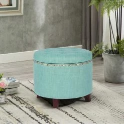 Brand new ๐ Adeco Cylindrical Button-tufted Lift-top Storage Ottoman Beige ๐ฏ 27 Brand new ๐ Adeco Cylindrical Button-tufted Lift-top Storage Ottoman Beige ๐ฏ -Adeco Shop Adeco Fabric Round Button Tufted Lift Top Storage Ottoman Footstool 10
