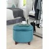 Brand new 😍 Adeco Cylindrical Button-tufted Lift-top Storage Ottoman Beige 💯 -Adeco Shop Adeco Fabric Round Button Tufted Lift Top Storage Ottoman Footstool