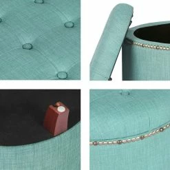 Brand new ๐ Adeco Cylindrical Button-tufted Lift-top Storage Ottoman Beige ๐ฏ 30 Brand new ๐ Adeco Cylindrical Button-tufted Lift-top Storage Ottoman Beige ๐ฏ -Adeco Shop Adeco Fabric Round Button Tufted Lift Top Storage Ottoman Footstool 13