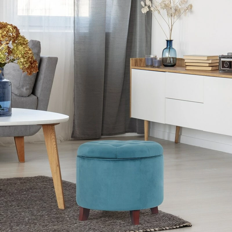 Brand new ๐ Adeco Cylindrical Button-tufted Lift-top Storage Ottoman Beige ๐ฏ 17 Brand new ๐ Adeco Cylindrical Button-tufted Lift-top Storage Ottoman Beige ๐ฏ - Image 15